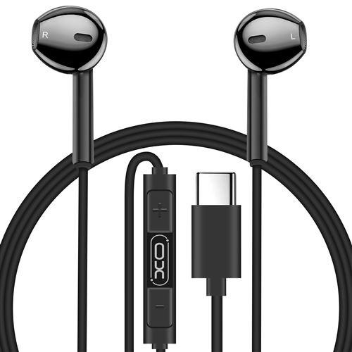 Écouteurs Filaires USB-C Fonction Kit Mains libres Son stéréo HiFi 1.2m - Noir