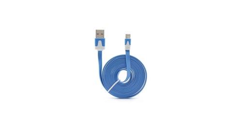 Cable Noodle 3m Lightning pour IPHONE 5C APPLE 3 Metres Chargeur USB Smartphone Connecteur (BLEU)
