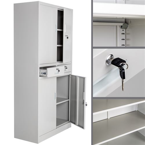 49 Sur Tectake Armoire Metallique De Rangement De Bureau A Portes