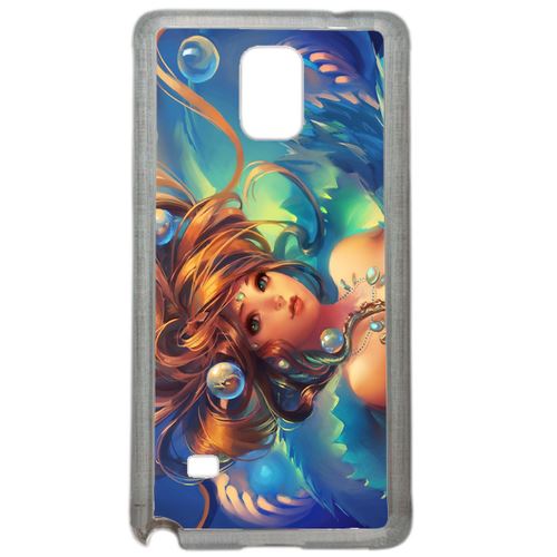 Coque Femme Fantasy Déesse De L'eau Compatible Samsung Galaxy Note 4 Transparent