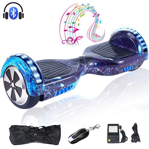 Hoverboard 6,5 pouces Moteur Puissant 700W Self-Balancing Scooter Bluetooth LED - Bleu ciel