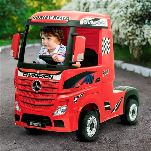 Camion Electrique Mercedes Benz 35W pour Enfant 129 x 53 x 102 cm avec Telecommande Parentale Rouge Vehicule electrique pour enfant Achat prix fnac