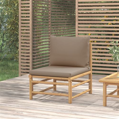 Vidaxl Canapé Central De Jardin - Taupe Bambou - Image 3