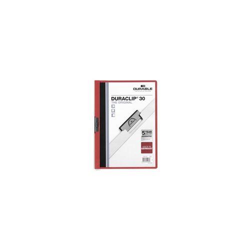 Durable Rouge Duraclip 30 Protège Documents Pvc Transparent