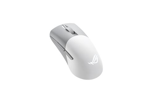 ASUS ROG Keris Wireless AimPoint - Souris - pour droitiers - optique - 5 boutons - sans fil, filaire - 2.4 GHz, USB 2.0, Bluetooth 5.1 LE - blanc clai