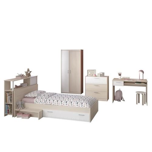 Chambre complète enfant 3 pièces ZODIAC - Lit + chevet + bureau