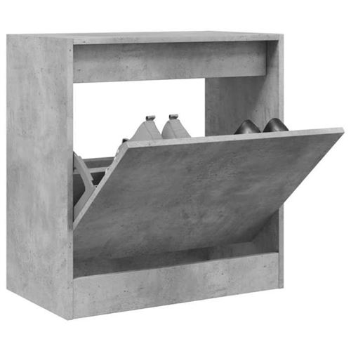 Vidaxl Gris Armoire À Chaussures Béton - 60X34x63.5 Cm - Image 3