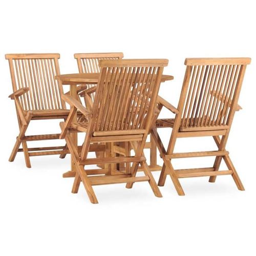 Non Communiqué Marron Vidaxl Mobilier À Dîner D'extérieur Pliable 5 Pcs Table Et Chaises De Patio Ensemble De Salle À Manger De Jardin Terrasse 3059978