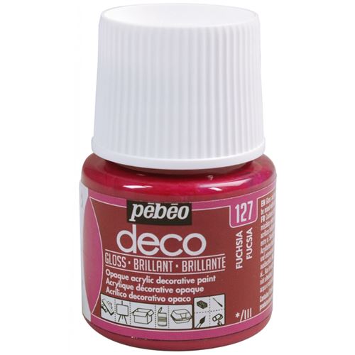 Peinture P.BO D&eacute;co - Brillant - 45 ml Rose Fuchsia