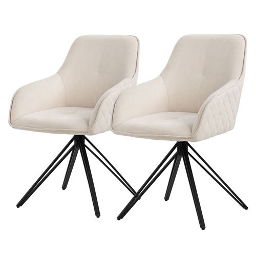 Ml-Design 2X Chaises Pivotantes Crème - Image 2