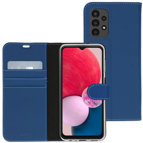 Accezz Étui de téléphone portefeuille Wallet pour Samsung Galaxy A13 (4G) Bleu foncé