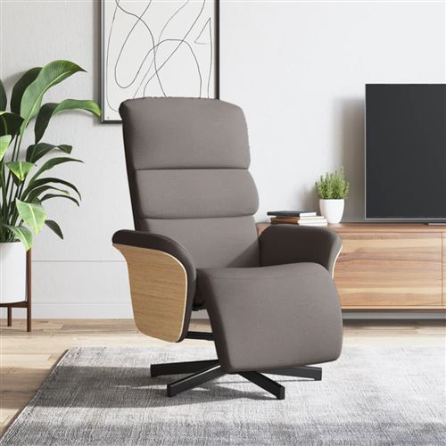 Non Communiqué Taupe Vidaxl Fauteuil Réglable Avec Repose-Pieds Tissu