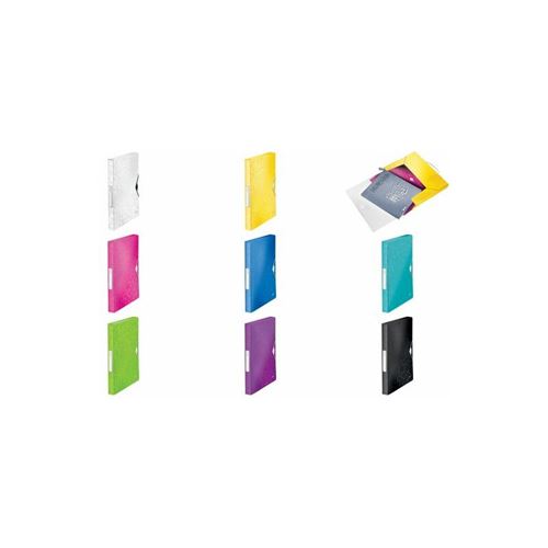LEITZ Boîte de rangement WOW, A4, PP, blanc métallisé