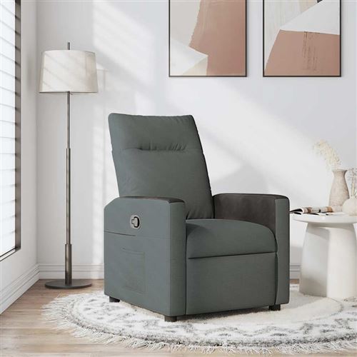 vidaXL Fauteuil verstelbaar stof donkergrijs4104826