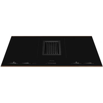 ble induction avec hotte integree ''Dolce Stil Novo'' 80 cm, 4 foyers, 2 Multizone, commandes tactiles, 9 niveaux de puissance, 4 boosters et 4 minuteries, Fonction Mijotage, Faire Fondre, Maintien au chaud, verre ceramique, hotte 8 vitesses +2 intensives