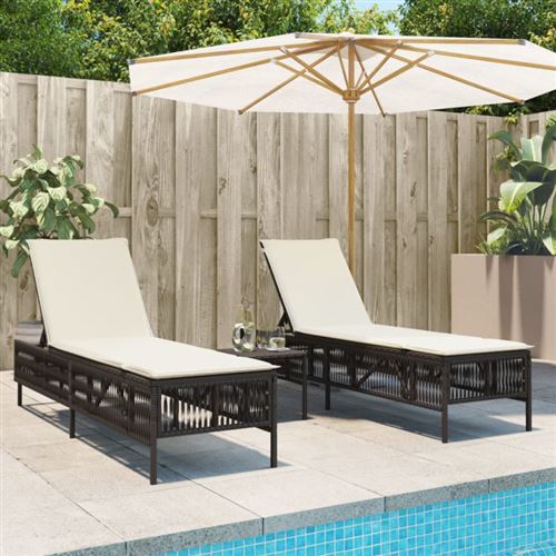 VidaXL - Sonnenliege poly-rattan, One Size, Braun