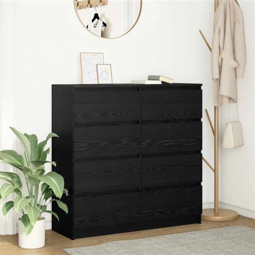 Non Communiqué Noir Buffet Chêne 100X35x99 Cm Bois D Ingénierie
