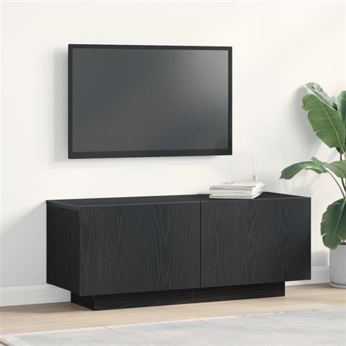 Non Communiqué Noir Meuble Tv Chêne 100X35x40 Cm En Bois D Ingénierie