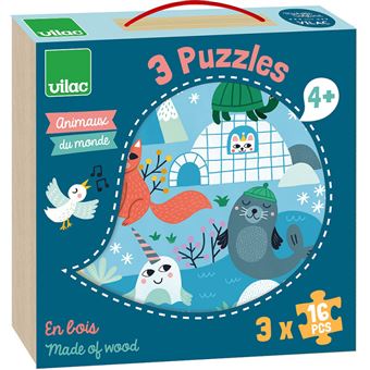 Coffret 3 Puzzles TORNADO TITUS FELIX pour enfant dès 18 mois - Janod