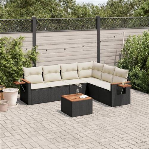 Non Communiqué Noir Resine Tressee Vidaxl 6 Personnes 7 Pieces 62.0 X 62 X 69 Salon De Jardin Modulable