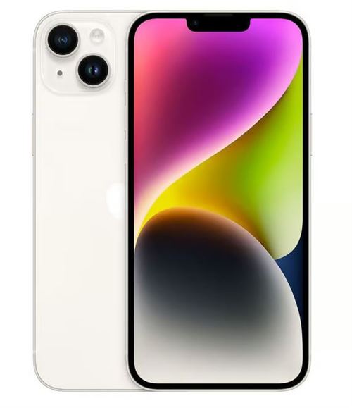 iPhone 14 Plus Double SIM 6,7 128 Go blanc Reconditionnné avec Batterie neuve