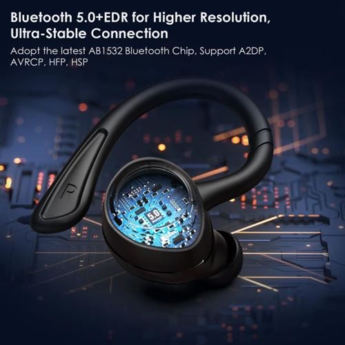 Ecouteurs GENERIQUE Ecouteur Bluetooth Sport IPX7 Étanche Écouteurs sans  Fil 3D Hi-FI Stéréo avec Micro Intégré, Anti-Bruit CVC 8.0