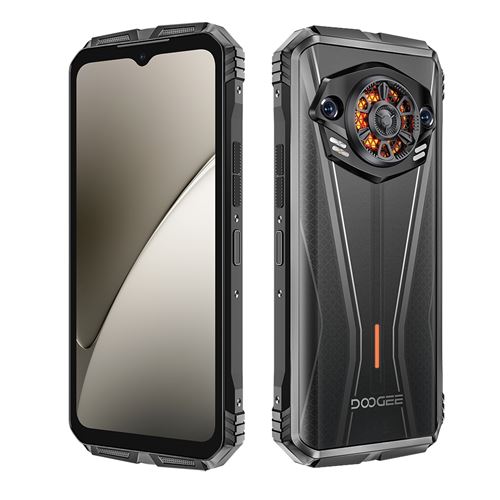 DOOGEE S Punk Pro(Argent) Telephone Portable Android 14,20GO +512GO/TF 2TO,128dB Haut-Parleur,10800 mAh/33 W,6.6 FHD+90Hz,50MP+16MP Smartphone,Lumière LED/NFC/Face ID/OTG