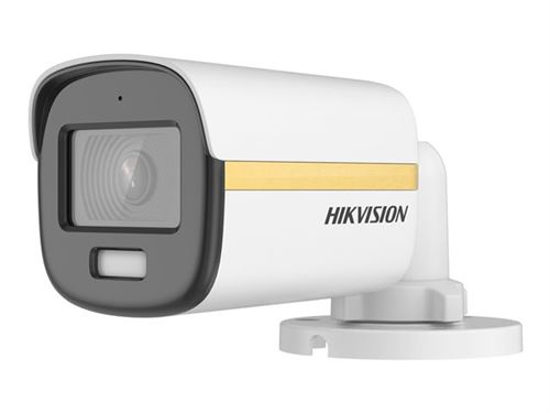 Hikvision Turbo HD with ColorVu DS-2CE10DF3T-FS - Caméra de surveillance - puce - résistant à la poussière / résistant à l'eau - couleur (Jour et nuit) - 2 MP - 1080p - montage M12 - Focale fixe - audio - composite, AHD, CVI, TVI - DC 12 V