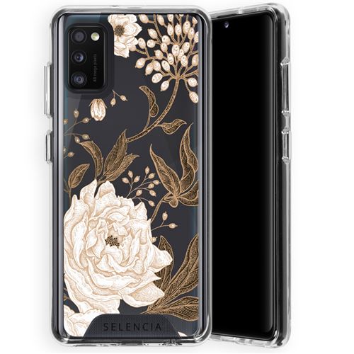 Coque pour Samsung Galaxy A41 Selencia Fleurs d'or/Doré