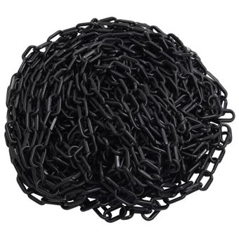 vidaXL Chaîne d'avertissement Noir 30 m Ø4 mm Plastique150929 - 1
