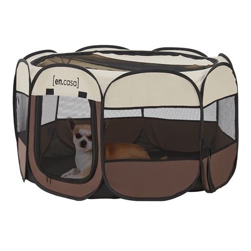 Parc pliable Telford pour animaux de compagnie 58 x 114 x 114 cm [en.casa]