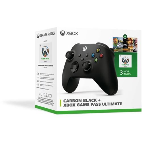 Pack Xbox Anywhere - Microsoft Xbox - Manette Carbon Noir + 3M Gpu