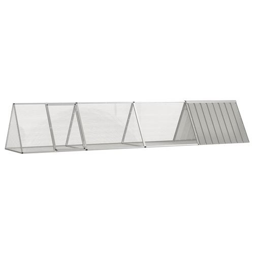 vidaXL Cage pour lapin Gris 403,5x80,5x71 cm Acier galvanisé