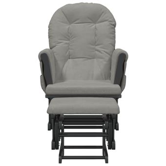 vidaXL Chaise à Bascule Chaise de Relaxation Siège de Relaxation Fauteuil de Salon Salle de Séjour Siège de Salon Maison Intérieur Gris Foncé Tissu