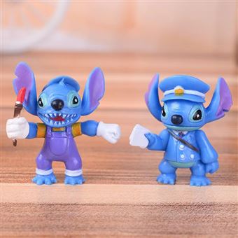 STITCH Disney, Coffret 13 pièces , avec 7 Figurines, et 6