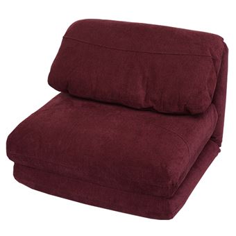 Fauteuil-lit MENDLER HWC-E68 tissu/textile bordeaux - 1