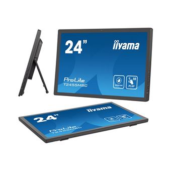 iiyama ProLite T2455MSC-B1 - Écran LED - 24" (23.8" visualisable) - écran tactile - 1920 x 1080 Full HD (1080p) - IPS - 400 cd/m² - 1000:1 - 5 ms - HDMI, DisplayPort, USB - haut-parleurs - noir mat