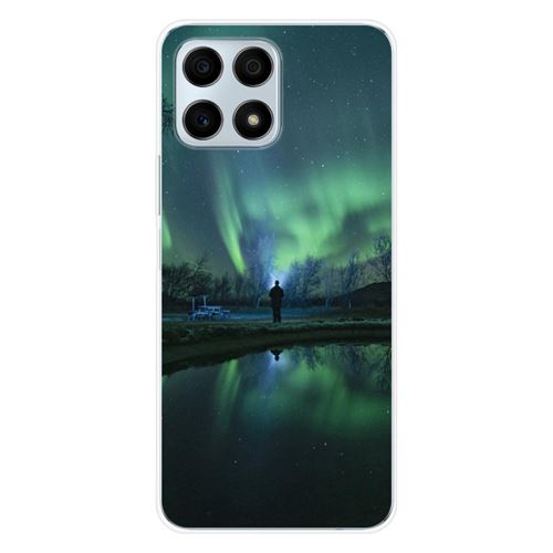 Coque en silicone imprimée compatible Huawei Honor X8A Aurores Boréales
