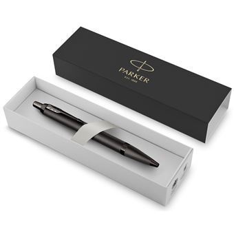 Stylo bille Parker IM Monochrome, Gris acier, encre bleue, Coffret cadeau