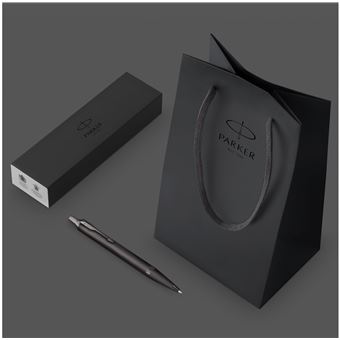 Stylo bille Parker IM Monochrome, Gris acier, encre bleue, Coffret cadeau