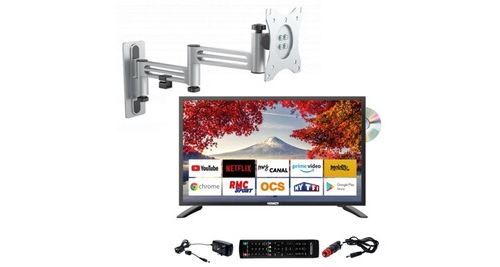 Antarion tv led 19 48cm smart connect dvd intégré support tv double bras