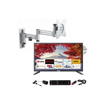 Antarion tv led 19" 48cm smart connect dvd intégré + support tv double bras - 1