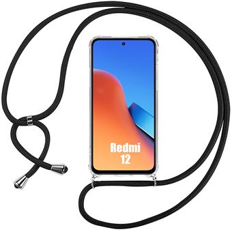 Coque pour Xiaomi Redmi 12 5G/4G (pas pour Redmi Note 12) Protection Transparent Coin Renforcé + Bandoulière Noir - BOOLING - 1