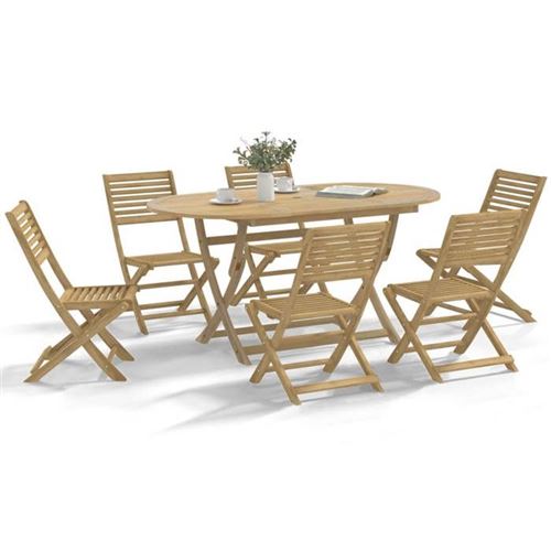 Non Communiqué Marron Salon De Jardin Vidaxl 6 Pieces Bois Bois