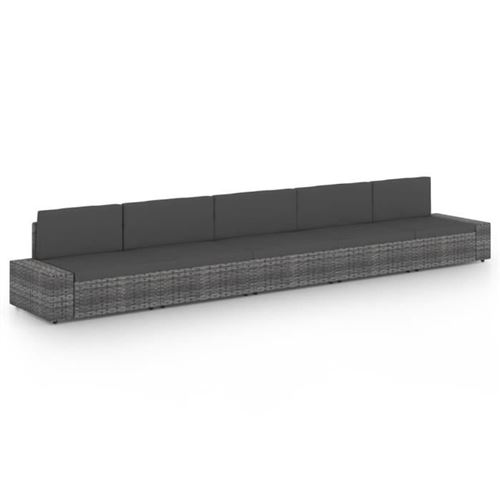 Non Communiqué Gris Salon De Jardin Modulable Vidaxl 5 Pieces 5 Personnes Rotin 65.5 X 78.5 X 52 Cm