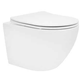 WC Suspendu Avec Bidet Intégré – Design Sans Rebord, Nano-revêtement Et Chasse D'eau Puissante – Modèle Court 49 Cm