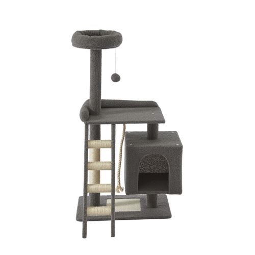 Comparer les prix de Arbre à chat CALYPSO tissu bouclette gris foncé