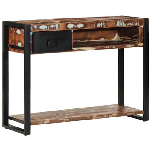 Non Communiqué Table Console Multicolore 100X35x75 Cm Bois Massif Récupération