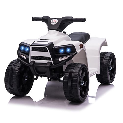 Quad Electrique pour Enfants 3 km/h,Phares, Musique, MP3, USB, AUX, Volume  Réglable Voiture pour Enfants de 3-6 Ans Blanc - Véhicule électrique pour  enfant - Achat & prix