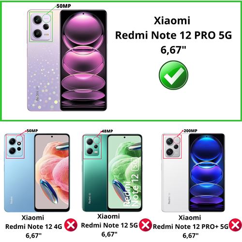 Protection d'écran pour smartphone Made For Xiaomi Verre trempe pour Redmi  Note 12 4G/5G